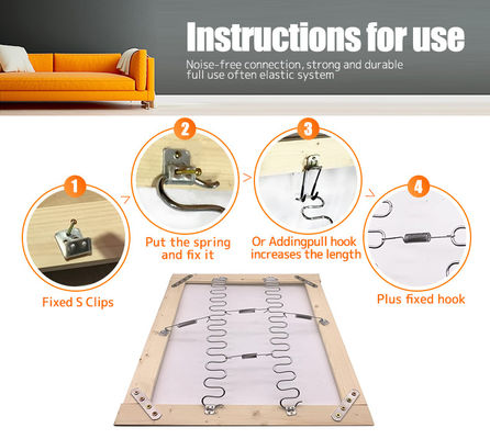 مقطوعة ربيعية مزينة بالزنك ذات أربع ثقوب متينة للأريكة ذات سمك 0.8mm/1.0mm