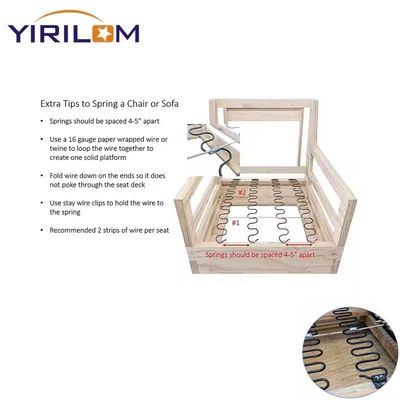 سلك فولاذ الكربون العالي ربيع زيغ زاغ مع 50 مم ارتفاع وطول مخصص لدعم مقعد الأريكة